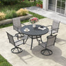 Vicllax 5-Piece Patio Dining Set, 40" Round Dining Table and Patio Swivel Chairs