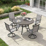 Vicllax 5-Piece Patio Dining Set, 40" Round Dining Table and Patio Swivel Chairs
