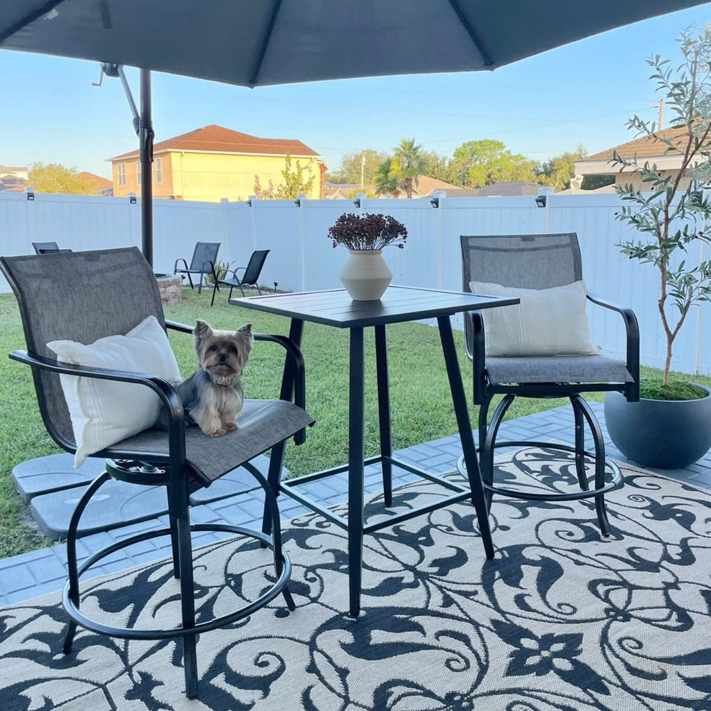 outdoor bar chairs bar height table and chairs set 3pcs