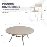 Vicllax Mesa redonda para patio de 42" con estante de almacenamiento y orificio para sombrilla ajustable 