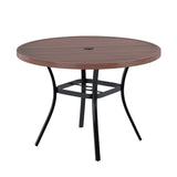 Vicllax 42" Round Metal Patio Table with Adjustable Umbrella Hole