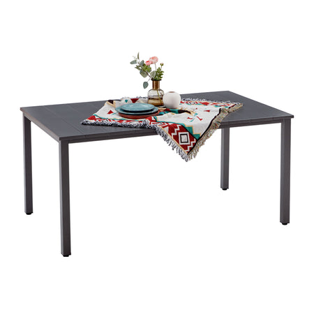 Vicllax Outdoor Patio Metal Dining Table for 4/6