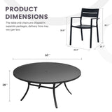 Vicllax Mesa redonda para patio de 42" con estante de almacenamiento y orificio para sombrilla ajustable 