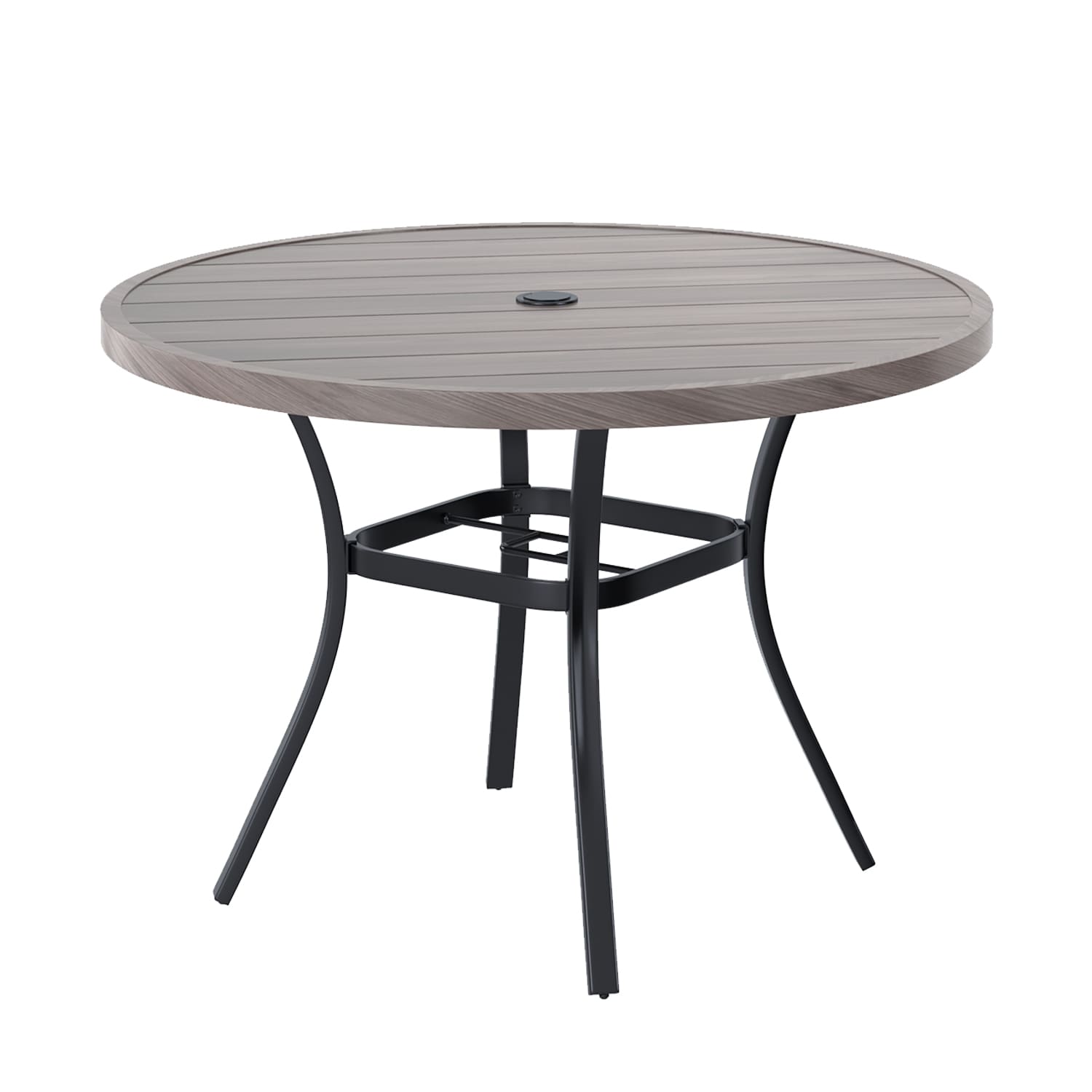 Vicllax 42" Round Metal Patio Table with Adjustable Umbrella Hole