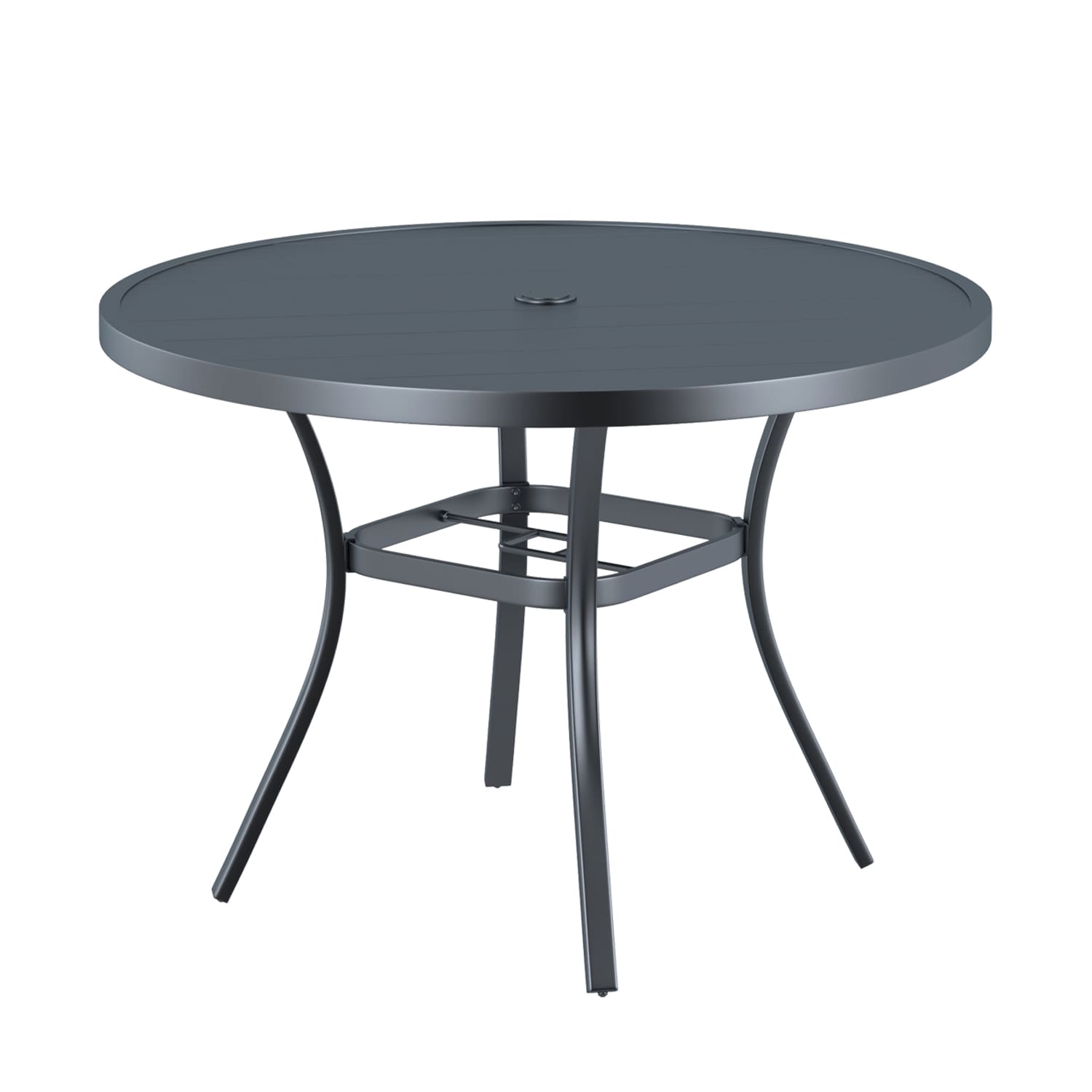 Vicllax 42" Round Metal Patio Table with Adjustable Umbrella Hole