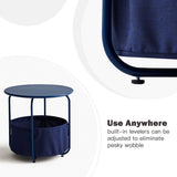 Vicllax Metal Round Side Table, Outdoor/Indoor End Table with Storage