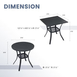 Vicllax 3-Piece Patio Bistro Set, Outdoor Swivel Chairs and 27.6" Small Metal Table With Storage Rack