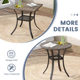 Vicllax 3-Piece Patio Bistro Set, Outdoor Swivel Chairs and 27.6" Small Metal Table With Storage Rack