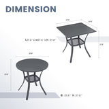 Vicllax 3-Piece Patio Bistro Set, Outdoor Swivel Chairs and 27.6" Small Metal Table With Storage Rack