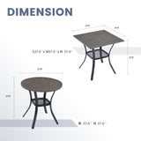 Vicllax 3-Piece Patio Bistro Set, Outdoor Swivel Chairs and 27.6" Small Metal Table With Storage Rack