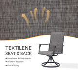 Vicllax 7 Pieces Outdoor Dining Set with 48" Round Dining Table and Swivel Chairs