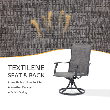 Vicllax 7 Pieces Outdoor Dining Set with 48" Round Dining Table and Swivel Chairs