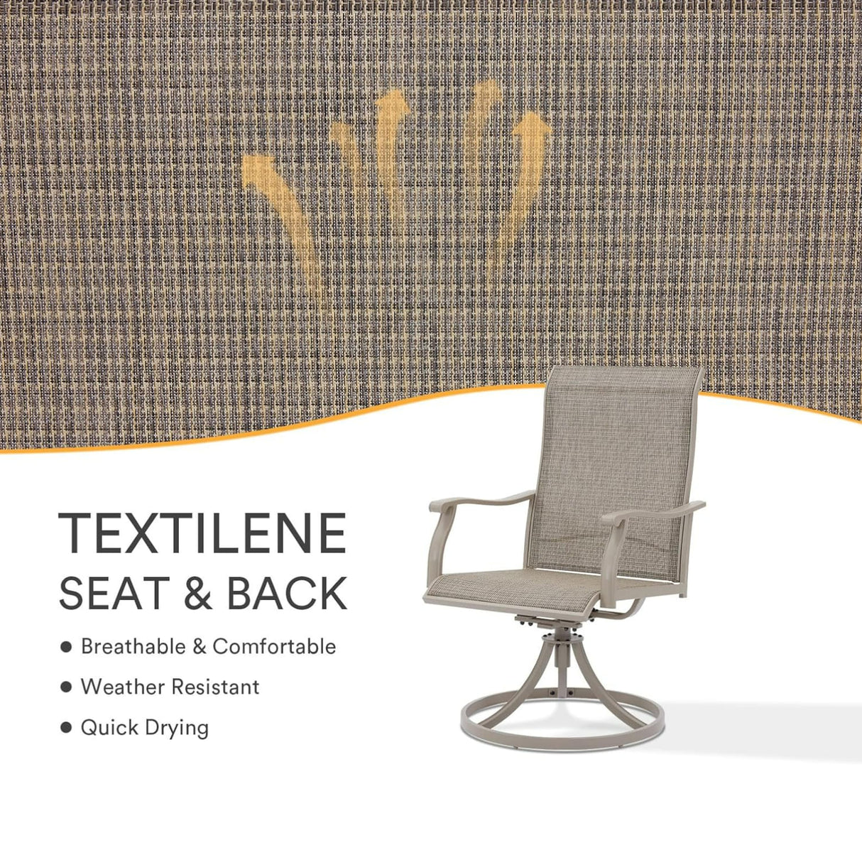 Vicllax 7 Pieces Outdoor Dining Set with 48" Round Dining Table and Swivel Chairs