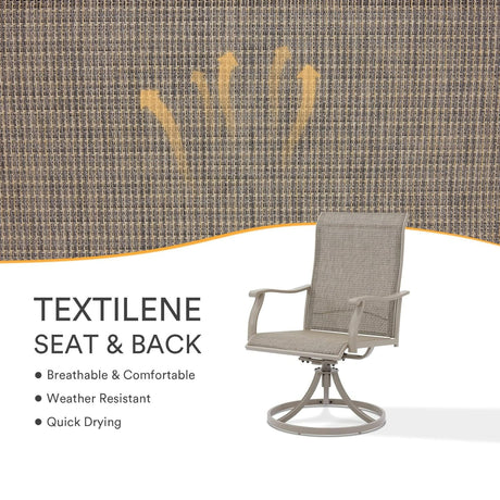 Vicllax 7 Pieces Outdoor Dining Set with 48" Round Dining Table and Swivel Chairs