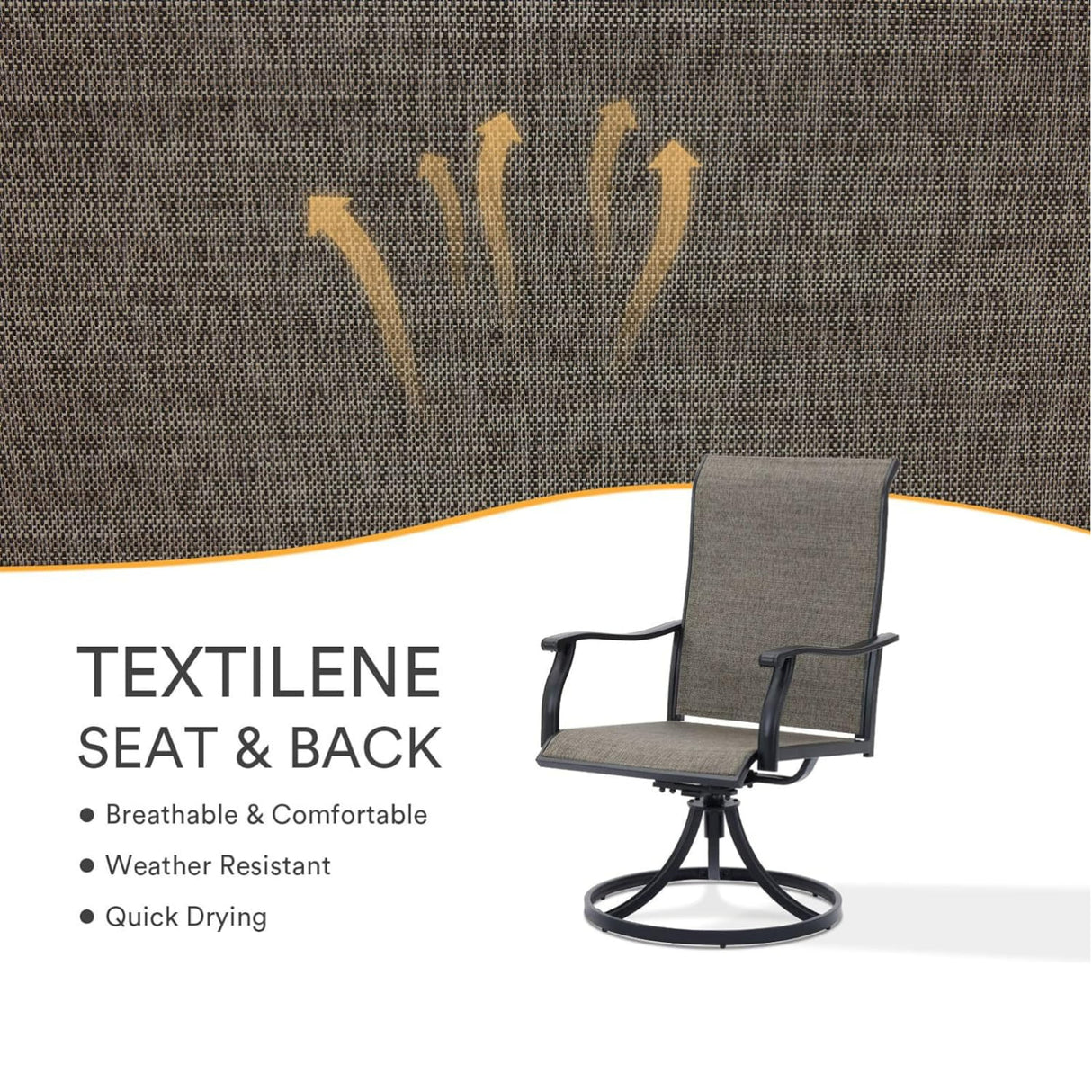 Vicllax 7 Pieces Outdoor Dining Set with 48" Round Dining Table and Swivel Chairs