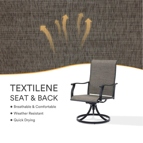 Vicllax 7 Pieces Outdoor Dining Set with 48" Round Dining Table and Swivel Chairs