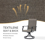 Vicllax 9 Pieces Outdoor Dining Set with 59" Square Dining Table and Swivel Chairs