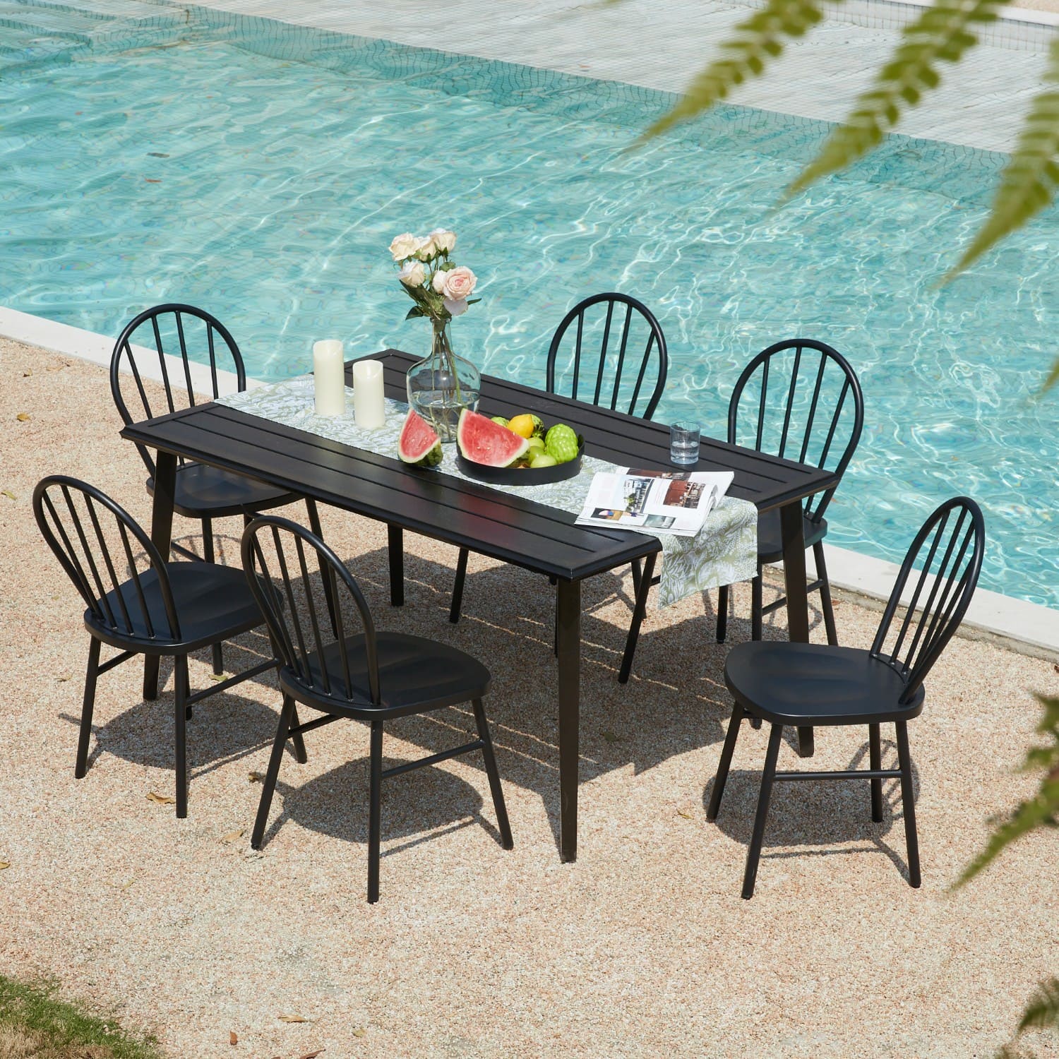 black outdoor dining set for 6 4