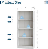 Vicllax Librería de Madera, Estantería Abierta Ajustable en Altura de 4/5 Estantes para Oficina en casa 