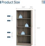Vicllax Librería de Madera, Estantería Abierta Ajustable en Altura de 4/5 Estantes para Oficina en casa 