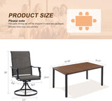 Vicllax 7-Piece Patio Dining Set, Patio Swivel Chairs and 63‘’ Outdoor Dining Table