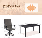 Vicllax 7-Piece Patio Dining Set, Patio Swivel Chairs and 63‘’ Outdoor Dining Table