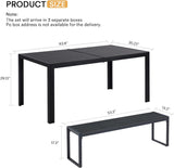 Vicllax Patio Dining Set, Outdoor Dining Table, Patio Benches, Patio Chairs