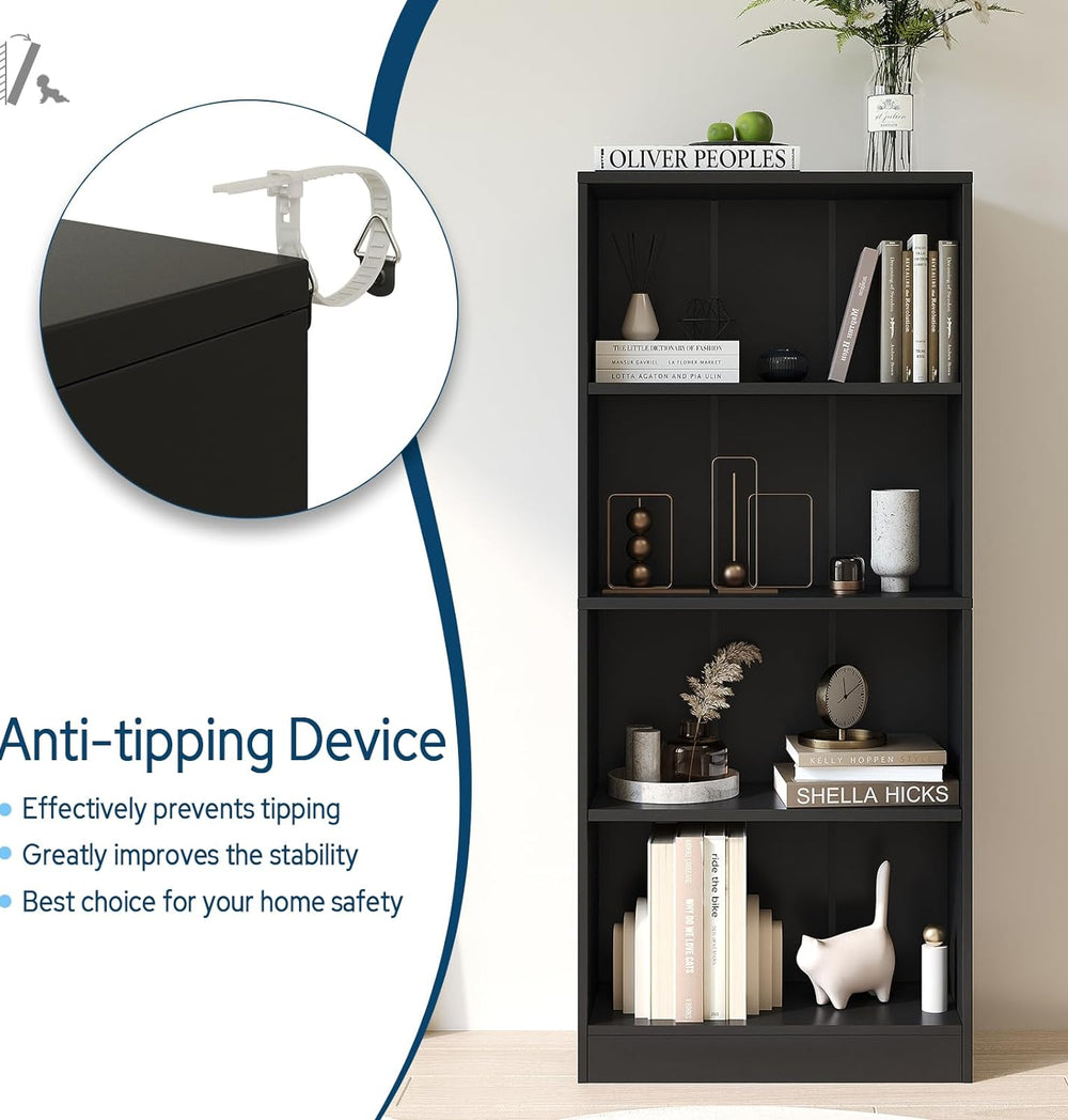 Vicllax Librería de Madera, Estantería Abierta Ajustable en Altura de 4/5 Estantes para Oficina en casa 