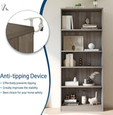 Vicllax Librería de Madera, Estantería Abierta Ajustable en Altura de 4/5 Estantes para Oficina en casa 