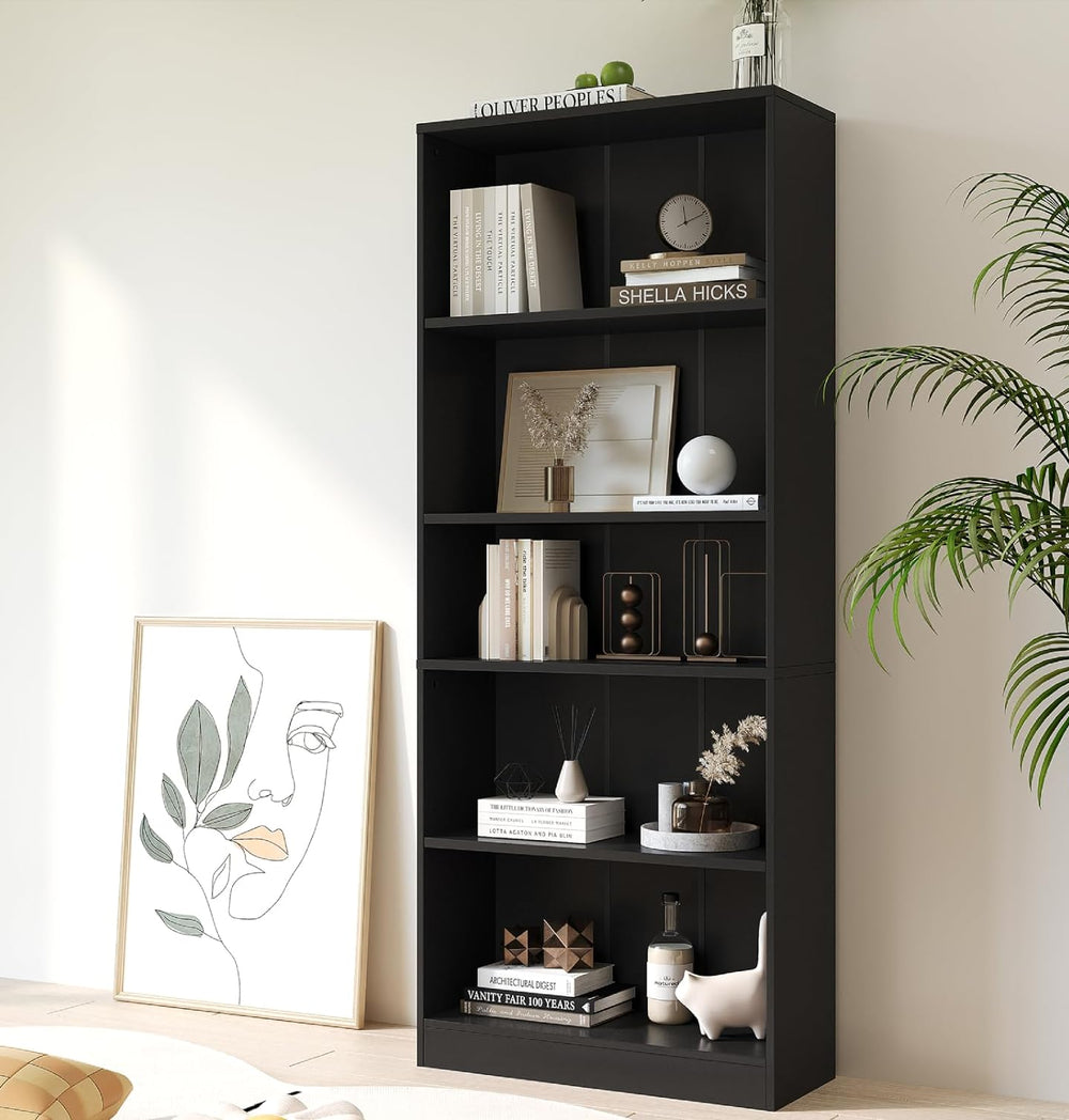 Vicllax Librería de Madera, Estantería Abierta Ajustable en Altura de 4/5 Estantes para Oficina en casa 