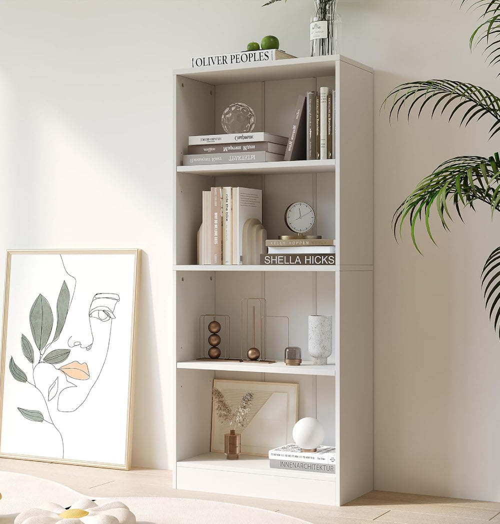 Vicllax Librería de Madera, Estantería Abierta Ajustable en Altura de 4/5 Estantes para Oficina en casa 