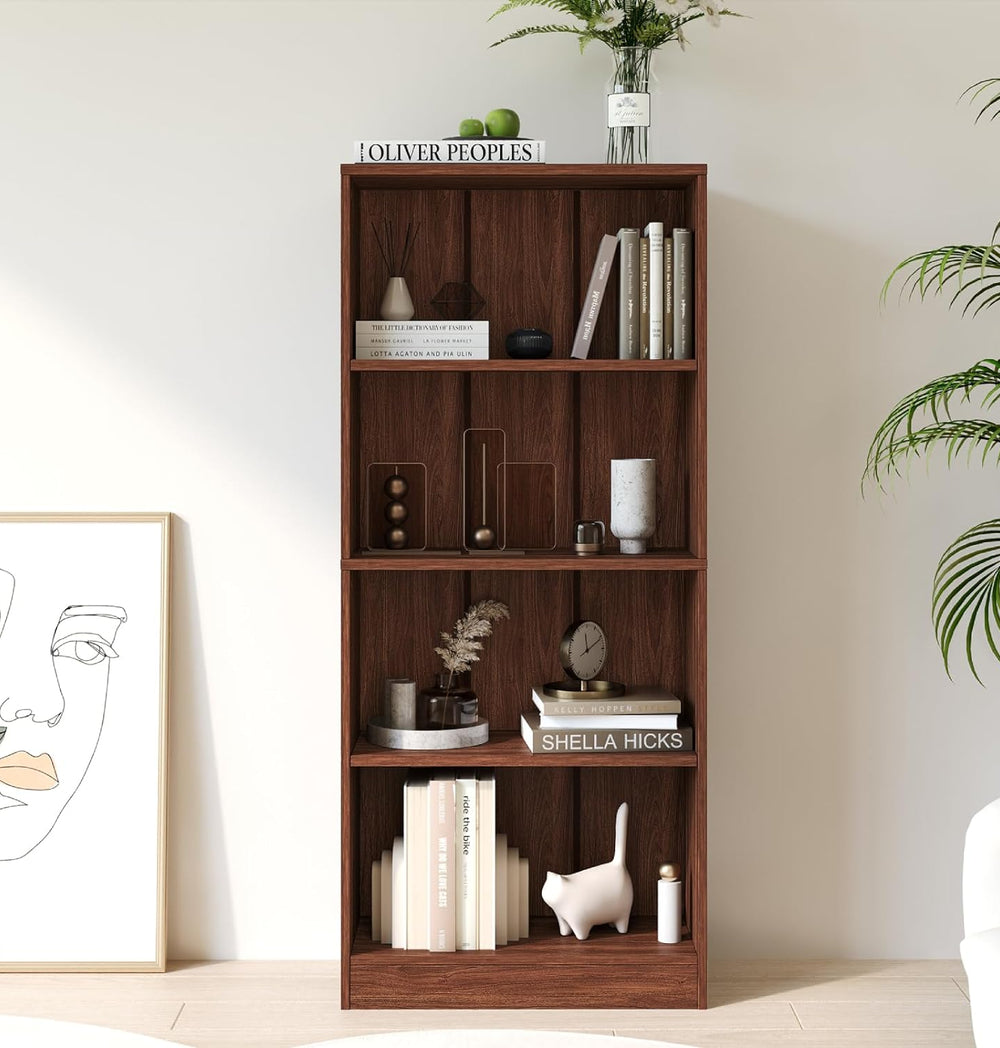 Vicllax Librería de Madera, Estantería Abierta Ajustable en Altura de 4/5 Estantes para Oficina en casa 