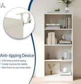 Vicllax Librería de Madera, Estantería Abierta Ajustable en Altura de 4/5 Estantes para Oficina en casa 