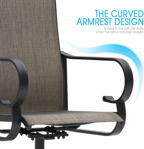 Vicllax Sillas de comedor giratorias para exterior, silla de patio con reposabrazos redondos, juego de 2/4/6 