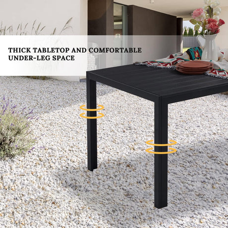 Vicllax Patio Dining Set, Outdoor Dining Table, Patio Benches, Patio Chairs