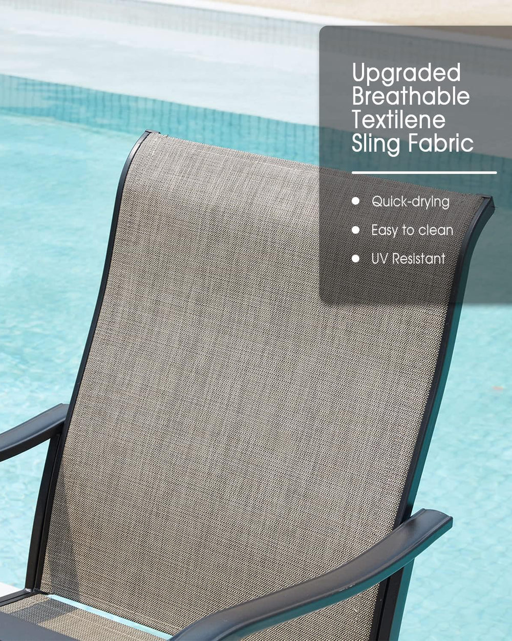 Vicllax Outdoor Swivel Dining Chairs, Patio Chair with Round Armrests, Set of 2/4/6