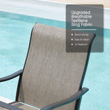 Vicllax Outdoor Swivel Dining Chairs, Patio Chair with Round Armrests, Set of 2/4/6