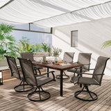 Vicllax 7-Piece Patio Dining Set, Patio Swivel Chairs and 63‘’ Outdoor Dining Table